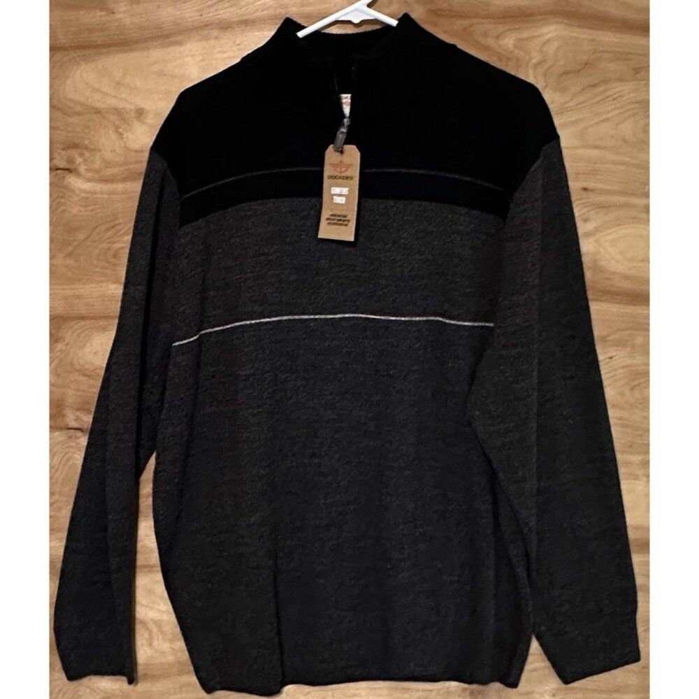NWT Dockers Men's XL 1/4 Zip Pullover cardigan Sweater comfort touch Preppy $55